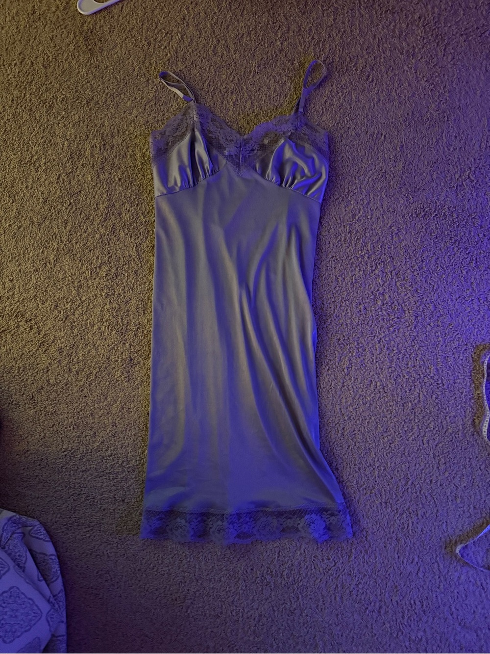 y2k vintage lilac lace slip dress